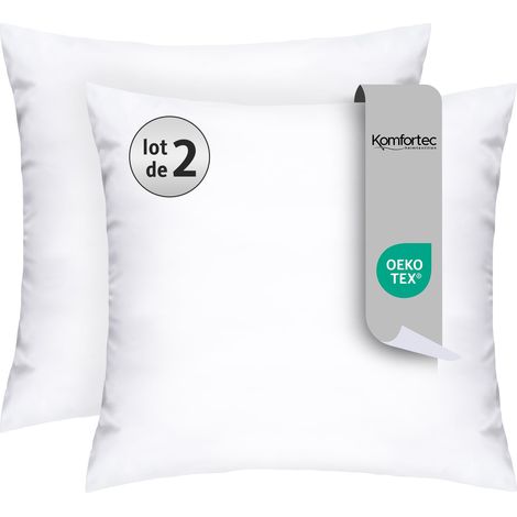 Oreillers 80x80 cm Lot de 2, Oreiller avec garnissage 1000g, Hypoallergéniques, Lavables, (Pillow) (1/5)