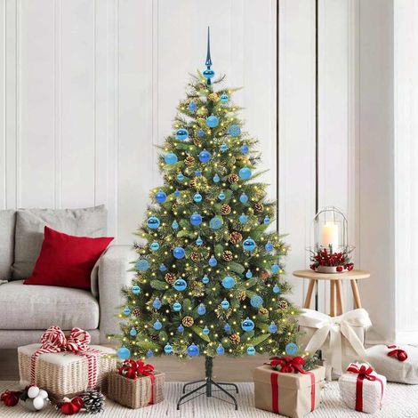 vidaXL Albero di Natale artificiale pieghevole con coni Verde 180 cm