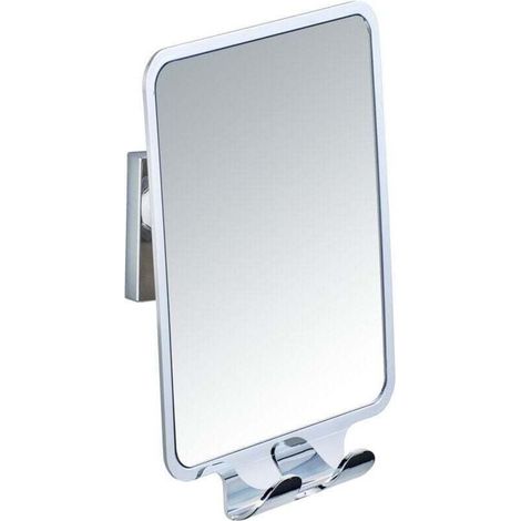 Miroir Quadro 14 x 19 cm anti buée sans percer miroir de douche miroir de rasage mural fixation sans percer avec vacuum-loc couleur argent brillant pour salle de bain élégant et pratique (1/4)