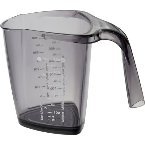 Verre doseur gradué plastique 500 ml avec bec verseur (1/5)