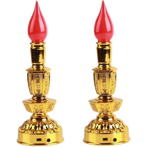Lampe à bougie LED à faible consommation d'énergie, Style chinois traditionnel rétro, lampe de décoration bouddhiste, simple et lumineuse (1/4)