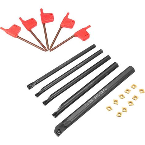 1ensemble Set de Barres Alésage Clcr avec Plaquettes Carbure Ccmt et Clés Outil de Tournage pour Tour à Métaux Haute Durabilité et Précision (1/5)