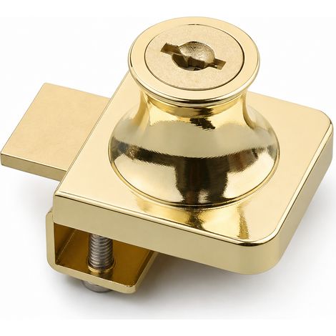 Serrure Vitrine Coulissante sans Perçage Porte Simple Doré (1/5)
