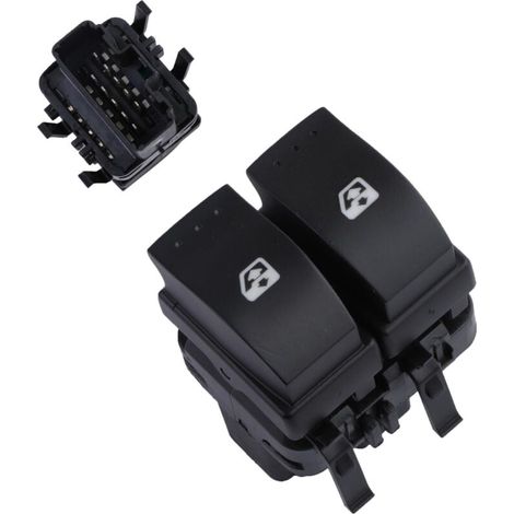 Bouton Leve Vitre PRISE NOIR 10 Broches pour Megane 2 Espace 4 Laguna 2 Grand Scenic Trafic Primastar Vivaro A 8200315034 Avant Gauche Côté Conducteur (1/5)