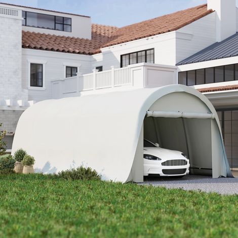Tente garage voiture extérieur uv50+ cadre galvanisé 3 6x7 2 m crème