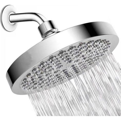 15cm Shower Head - 304 Stainless Steel High Pressure Round Shower Head for Comfortable Shower Experience with Low Water Pressure - Wall or Ceiling Mount (Chrome) (1/5)