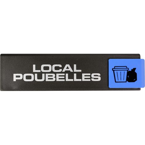 Plaque de porte Local poubelles - Europe design 175x45mm - 4260501
