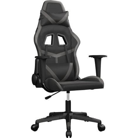 Maison Exclusive - Sedia da Gaming Nera e Grigia in Similpelle