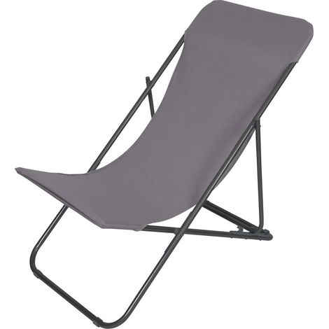 Lettino pieghevole Setuba, grigio, con schienale regolabile. (1/4)