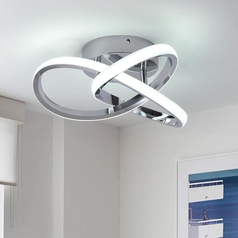 Ganeed 20W Modern Chrome LED Ceiling Light Ultra-Slim Flush Mount Lighting with 6500K Daylight White Energy-Saving Design for Hallway, Foyer & Corridor (1/4)