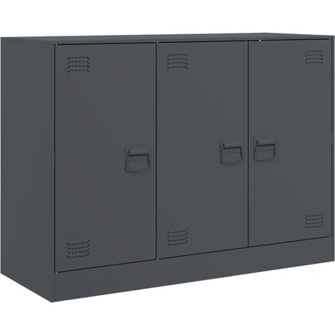 Credenza buffet cassettiera mobile contenitore organizer cucina soggiorno soggiorno 99 x 39 x 73 cm acciaio antracite 020029714