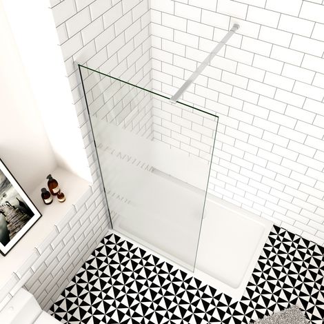 Doccia Walk In Parete Doccia 70x190 cm Vetro da 6 mm Temperato Semi Satinato Anticalcare flat tagliabile da 140 cm (1/5)