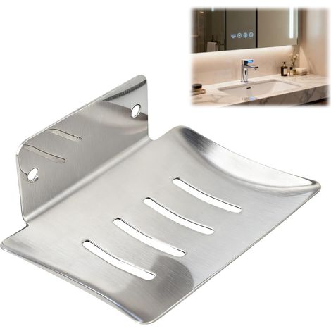 Porte savon auto adhésif en acier inoxydable 304 sans perçage, porte savon en acier inoxydable pour salle de bain et cuisine (1/5)