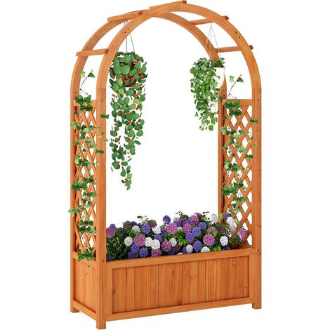 Hochbeet mit spalier und bogendach 83x36x146 cm