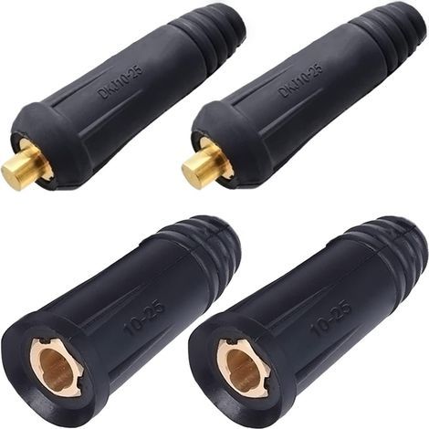 Set mit 2 Schnellverbindern für DINSE 100 A – 200 A Schweißkabel DKJ10-25 DKZ10-25 SQ-MM (6 – 4) Stecker/Buchse für Schweißgerätezubehör (1/5)