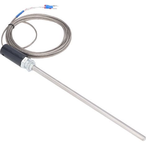 Thermoelement-Sensor Typ K, robust und langlebig, Edelstahl, 0 °C bis 400 °C, vielseitig einsetzbar, ca. 3,3 m Durchmesser, z. B. für Kamine. (1/5)