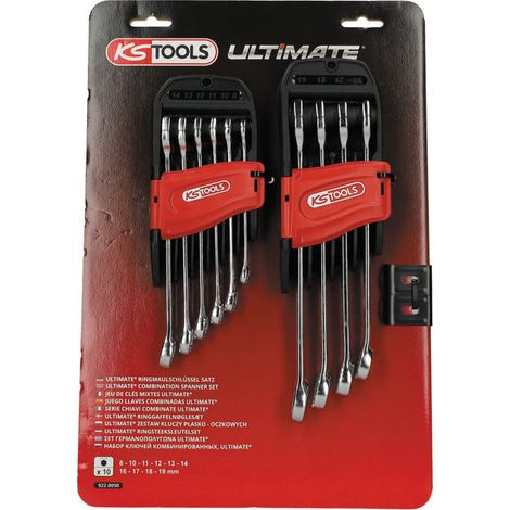 Set chiavi combinate metriche KS TOOLS TOOLS Ultimate - 10 pezzi - Su staffa 922.0050