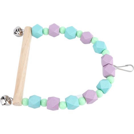 Balançoire en bois coloré pour perroquets, balançoire naturelle en bois coloré pour petits et moyens perroquets (1/5)