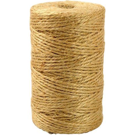Jute twine, Natural jute rope twine, Garden twine, Packaging twine, Arts and crafts twine for weddings, gardens, DIY creative arts, gift decoration, gift wrapping, 2mm x 100m (1/5)