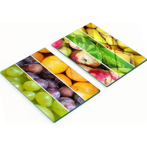 Multifunktionale Küchen-Dekorationsplatten aus gehärtetem Glas, Obstmotiv, 2 x 40 x 52 cm (1/5)