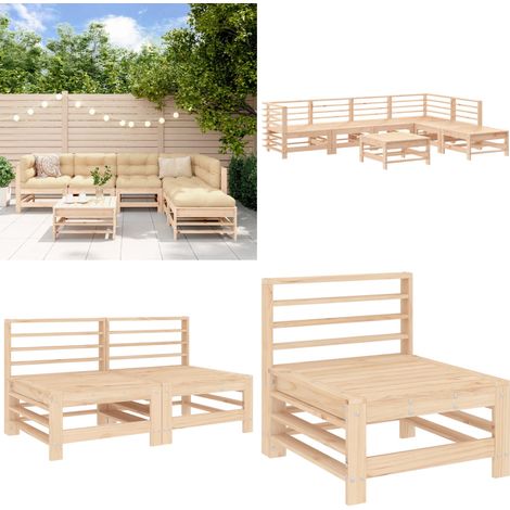 7-tlg. Garten-Lounge-Set Massivholz Kiefer - Gartensessel - Gartenloungeseset - Kiefernholzmöbel - Outdoor Möbel - Gartenmöbeln - Home & Living (1/5)