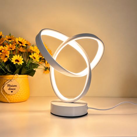 Lampe de chevet LED trèfle blanc lumière 3 couleurs 34,5 cm blanc réf 9726 27 × 20 × 11 cm 372 g – Livraison gratuite
