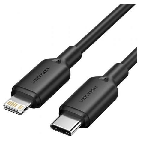 USB-C 2.0 TO LIGHTNING 3A CABLECABL 1M BLACK PVC TYPE