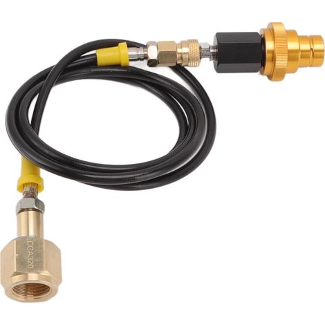 Kit de tuyau adaptateur pour eau gazeuse DUO pour Terra pour Art, gonflage de bouteilles de gaz, machine à soda, adaptateur rapide doré, tuyau noir 1,5 m