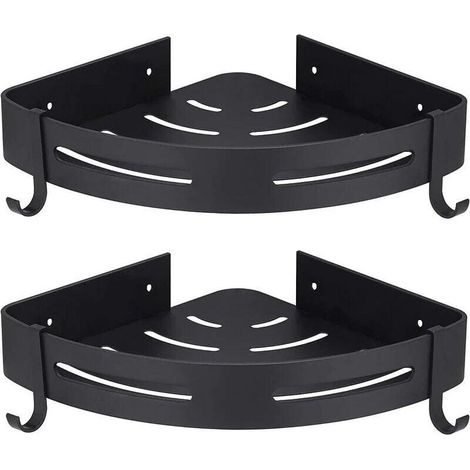 Chariot de douche non poreux, lot de 2, avec hanches, noir, accessoires de rangement salle de bain, receveur de douche, non poreux