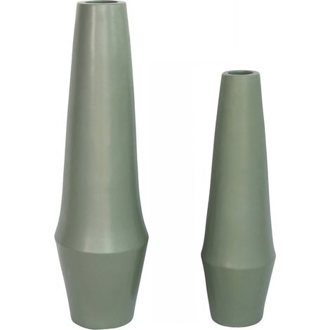vasija décorative verte en terracotta finition mate élégante - vert sauge mat (1/3)