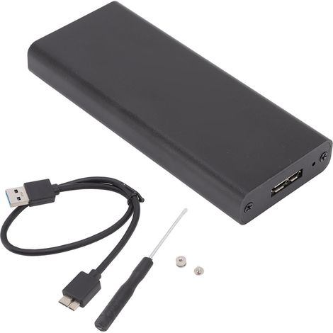 Boîtier adaptateur MSATA vers USB 3.0 6 Gbit/s noir pour SSD MSATA externe 30x30 mm et 50x30 mm (1/5)