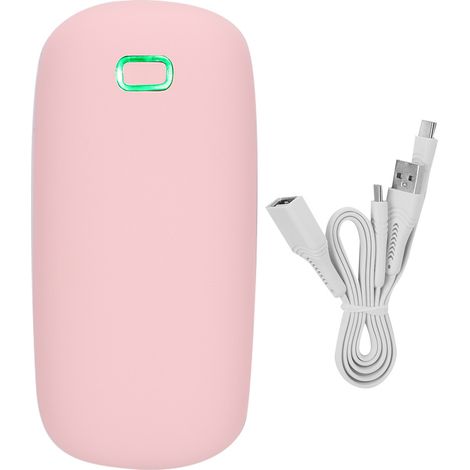 Mini chauffage électrique double face thermostatique USB rechargeable portable (Rose) (1/5)