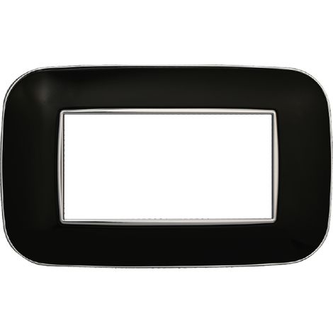 Placca compatibile Bticino Axolute 4 moduli plastica colore nero Orbis serie Moon Ettroit AN91402 (1/3)