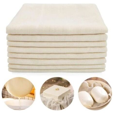 8Pcs Étamine Alimentaire Filtrant Tissu Étamine Non Blanchi Toile à Passoire Cuisine Lavable Mousseline Alimentaire à 50 x 50cm