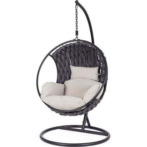 Silla colgante Bolzano Granata 107x113 Acero negro (1/5)