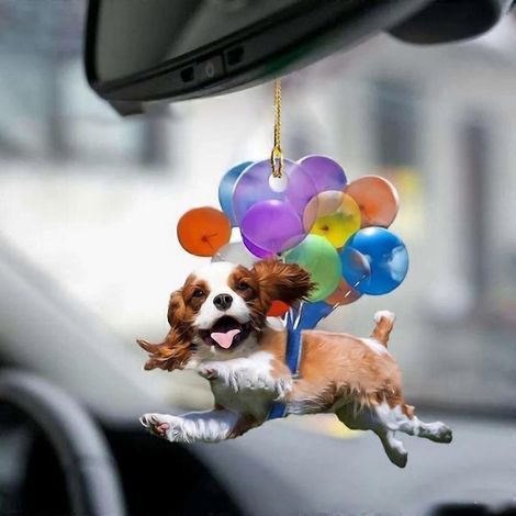 Pendentif voiture en forme de chiot ballon coloré, ornement mignon pour rétroviseur, décoration intérieure auto, accessoires pour la maison