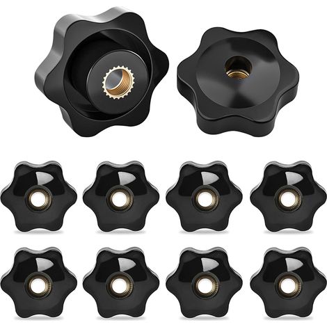 Vis à tête conique M10, lot de 10 vis femelles M10, vis de serrage femelle filetée en plastique noir, vis de serrage pour - 38 mm (1/5)