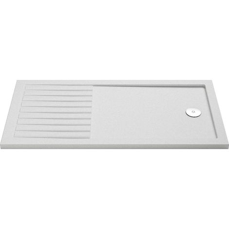 Nuie White 1700mm x 700mm Slip Resistant Walk In Shower Tray with Centre Edge Waste - NSR1770 (1/2)