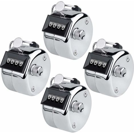 Compteur Manuel Mécanique De Personnes 4 Chiffres Clicker Numérateurs 2 4 Pack, Cerceau D’Anneau Support de Doigt Pour Sport Manifestation Compte de Pas Argent Pour Hommes Femmesn Compt (1/5)