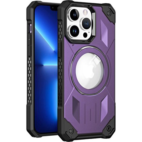 Funda MagSafe resistente para iPhone 14 Pro, color morado. (1/5)