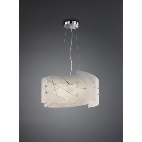 Sandrina Suspension Glass Grit White 3xE27 Ø50 cm Trio Beleuchtung (1/2)