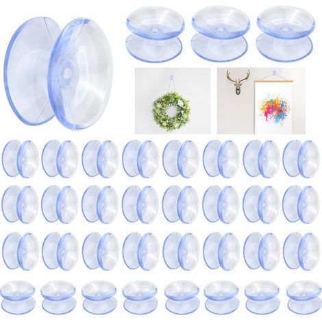 Confezione da 20 ventose bifacciali da 20 mm in plastica PVC trasparente, ventose antiscivolo per tavoli in vetro, organizzazione della casa