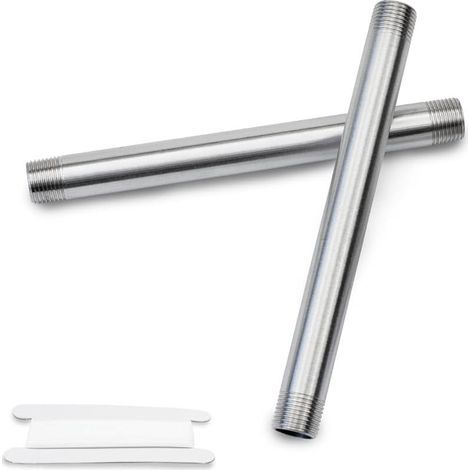2 Stück 200 mm 3/8" Außengewinde × 3/8" Außengewinde BSP 304 Edelstahl Verlängerungsnippel Gussrohrverschraubungen (1/5)