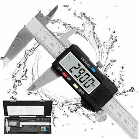 Pied a Coulisse, Pied à Coulisse Digital 150mm Acier Inoxydable Grand Écran LCD Précision Réglable 0.01mm, mm/inch conversion, Résiste aux Eclaboussures, Mesure de l'industrie domestique (1/5)