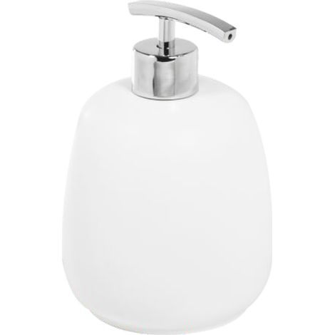 Dispensador de jabón jabonera de encimera blanco de poliresina para baño mod. Afra