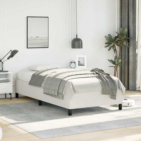 Cadre de lit blanc 100x203 cm similicuir (1/5)