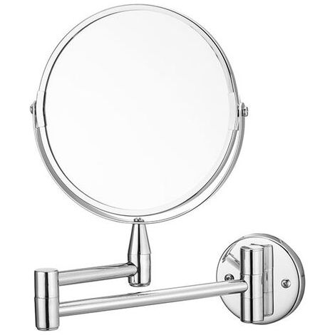 Pair - Miroir de terrasse pliable et rétractable, lumière du soleil, grossissement 2x, sans perforations, surface plane, matériau métal/aluminium, argent (1/5)