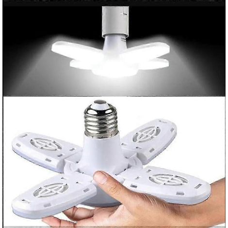 Plafonnier LED pliable 28 W avec minuterie et pales de ventilateur - Douille E27 AC85-265 V (1/5)