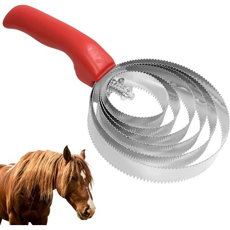 Étrille pour chevaux Peigne de toilettage en acier inoxydable pour bétail vache chien et mouton Brosse de mue pour enlever la boue et les poils morts (1/5)