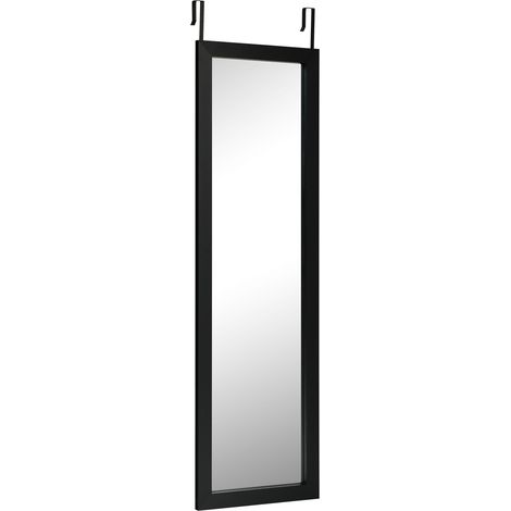 Wood Frame Full Length Hanging Mirror-Black (1/5)